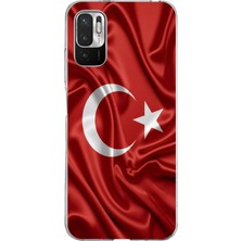 TechTree Redmi Note 10 5g Uyumlu Türk Bayrağı Baskılı Silikon Kılıf