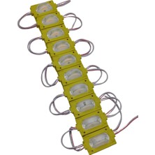 Powerr Led Aydınlatma 12 Volt 1.2 Watt Dar Açılı Tek Lensli Amber Sarı LED Modül IP65 10 Adet Modül