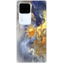 TechTree Vivo V30 Uyumlu 777 Güneş ve Bulut Tasarım Baskılı Silikon Kılıf