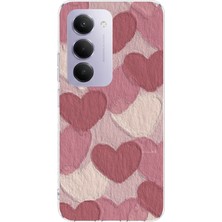 TechTree Redmi 15 4g Uyumlu Pastel Gül Kurusu ve Pembe Kalpli Baskılı Silikon Kılıf