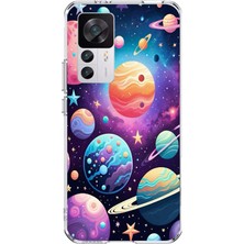 TechTree Xiaomi Mi 12T-12T Pro Uyumlu Uzay, Gezegen ve Yıldız Desenli Baskılı Silikon Kılıf