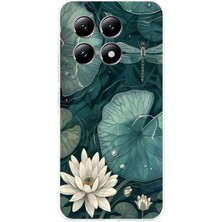 TechTree Xiaomi Mi 14T Pro Uyumlu Yeşil Yapraklı Nilüfer ve Yusufçuk Baskılı Silikon Kılıf