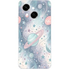 TechTree Tecno Spark Go 1 Uyumlu Soft Renkli Gezegenler Baskılı Silikon Kılıf