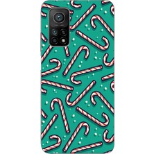 TechTree Xiaomi Mi 10T-10T Pro Uyumlu Yılbaşı Ruhu Baston Şeker ve Kar Taneli Baskılı Silikon Kılıf