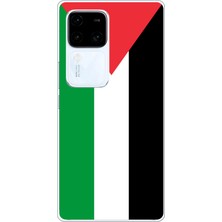 TechTree Vivo V30 Uyumlu Filistin Bayrağı Baskılı Silikon Kılıf