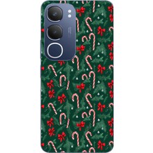 TechTree Vivo Y19S Uyumlu Yılbaşı Çam Ağacı ve Baston Şeker Baskılı Silikon Kılıf