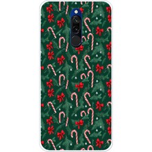 TechTree Redmi 8 Uyumlu Yılbaşı Çam Ağacı ve Baston Şeker Baskılı Silikon Kılıf