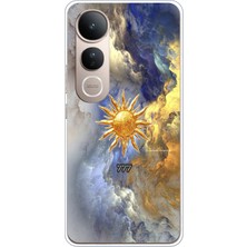 TechTree Vivo V50 Lite Uyumlu 777 Güneş ve Bulut Tasarım Baskılı Silikon Kılıf