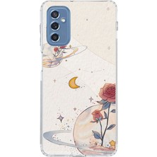 TechTree Samsung Galaxy M52 Uyumlu Gezegen, Yıldız ve Gül Baskılı Silikon Kılıf