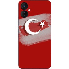 TechTree Tecno Spark 9 Pro Uyumlu Türkiye Harita Detaylı Türk Bayrağı Baskılı Silikon Kılıf