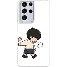 TechTree Samsung Galaxy S21 Ultra Uyumlu Zorla Götürülen Sevgili - Çift Kombini Baskılı Silikon Kılıf