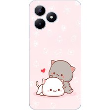 TechTree Realme Note 50 Uyumlu Sevimli ve Remontik Kediler Baskılı Silikon Kılıf