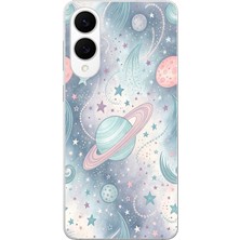 TechTree Samsung Galaxy S25 Edge Uyumlu Soft Renkli Gezegenler Baskılı Silikon Kılıf