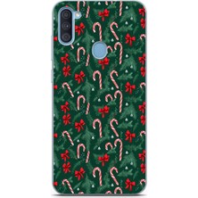 TechTree Samsung Galaxy A11-M11 Uyumlu Yılbaşı Çam Ağacı ve Baston Şeker Baskılı Silikon Kılıf