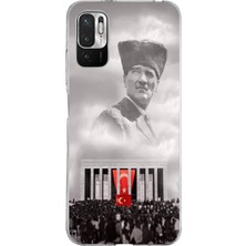 TechTree Redmi Note 10 5g Uyumlu Bulutların Üzerindeki Lider Kalpaklı Atatürk Baskılı Silikon Kılıf