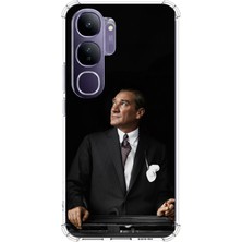 TechTree Vivo V40 Lite Uyumlu Ufka Bakan Lider Atatürk Baskılı Silikon Kılıf
