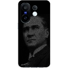 TechTree Vivo X200 Fe Uyumlu Gençliğe Hitabe Yazılı Atatürk Silüeti Baskılı Silikon Kılıf
