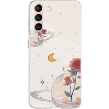 TechTree Samsung Galaxy S21 Uyumlu Gezegen, Yıldız ve Gül Baskılı Silikon Kılıf
