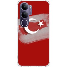 TechTree Vivo V40 Lite Uyumlu Türkiye Harita Detaylı Türk Bayrağı Baskılı Silikon Kılıf