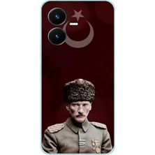 TechTree Vivo Y22 Uyumlu Ay Yıldız ve Başkomutan Atatürk Baskılı Silikon Kılıf