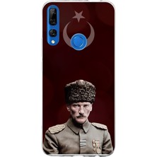 TechTree Honor 9x Uyumlu Ay Yıldız ve Başkomutan Atatürk Baskılı Silikon Kılıf