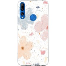TechTree Honor 9x Uyumlu Pastel Soyut Çiçek ve Leke Desenli Baskılı Silikon Kılıf