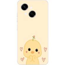 TechTree Tecno Spark Go 1 Uyumlu Sevimli Civciv ve Kalp Desenli Baskılı Silikon Kılıf