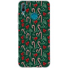 TechTree Huawei P Smart 2019 Uyumlu Yılbaşı Çam Ağacı ve Baston Şeker Baskılı Silikon Kılıf