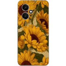 TechTree Honor 400 Uyumlu Altın Sarısı Ayçiçeği Bahçesi Baskılı Silikon Kılıf