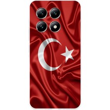 TechTree Xiaomi Mi 14T Pro Uyumlu Türk Bayrağı Baskılı Silikon Kılıf
