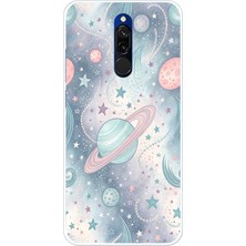 TechTree Redmi 8 Uyumlu Soft Renkli Gezegenler Baskılı Silikon Kılıf