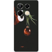 TechTree Infinix Note 40 Pro Uyumlu Grinch Yeşil El ve Kırmızı Yılbaşı Topu Baskılı Silikon Kılıf