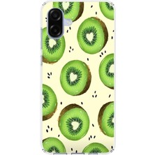 TechTree Samsung Galaxy A07 Uyumlu Yeşil Kivi Dilimleri ve Kalp Çekirdek Baskılı Silikon Kılıf