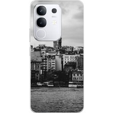 TechTree Vivo Y29 Uyumlu Galata Kulesi ve Deniz Manzaralı Baskılı Silikon Kılıf