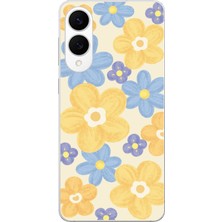 TechTree Samsung Galaxy S25 Edge Uyumlu Soft Pastel Çiçek Bahçesi Baskılı Silikon Kılıf