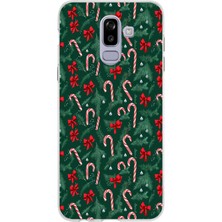TechTree Samsung Galaxy J8-A6 Plus Uyumlu Yılbaşı Çam Ağacı ve Baston Şeker Baskılı Silikon Kılıf