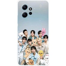TechTree Redmi Note 12 4g Uyumlu Tray Kids K-Pop Grubu ve Skzoo Temalı Baskılı Silikon Kılıf