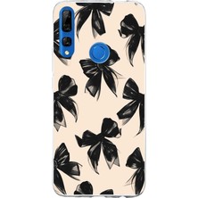 TechTree Honor 9x Uyumlu Siyah Fiyonk Kurdele Baskılı Silikon Kılıf