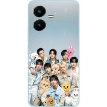 TechTree Vivo Y22 Uyumlu Tray Kids K-Pop Grubu ve Skzoo Temalı Baskılı Silikon Kılıf