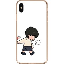 TechTree iPhone Xs Max Uyumlu Zorla Götürülen Sevgili - Çift Kombini Baskılı Silikon Kılıf