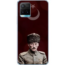 TechTree Vivo Y21S Uyumlu Ay Yıldız ve Başkomutan Atatürk Baskılı Silikon Kılıf