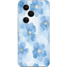TechTree Honor 400 Pro Uyumlu Mavi Çiçekler Baskılı Silikon Kılıf