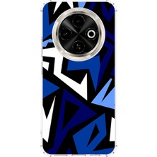 TechTree Tecno Spark 30C Uyumlu Modern Mavi Geometrik Mozaik Baskılı Silikon Kılıf