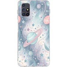 TechTree Samsung Galaxy M51 Uyumlu Soft Renkli Gezegenler Baskılı Silikon Kılıf