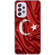 TechTree Samsung Galaxy A72 Uyumlu Türk Bayrağı Baskılı Silikon Kılıf