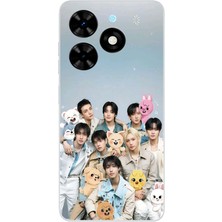 TechTree Tecno Spark Go 2024 Uyumlu Tray Kids K-Pop Grubu ve Skzoo Temalı Baskılı Silikon Kılıf