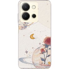 TechTree Vivo Y36 Uyumlu Gezegen, Yıldız ve Gül Baskılı Silikon Kılıf