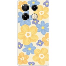 TechTree Infinix Note 40 Pro Uyumlu Soft Pastel Çiçek Bahçesi Baskılı Silikon Kılıf