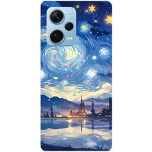 TechTree Redmi Note 12 Pro 5g Uyumlu Yıldızlı Gökyüzü ve Şehir Silüeti Baskılı Silikon Kılıf