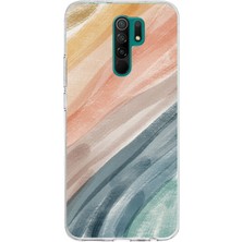 TechTree Redmi 9 Uyumlu Modern Renk Paleti Baskılı Silikon Kılıf